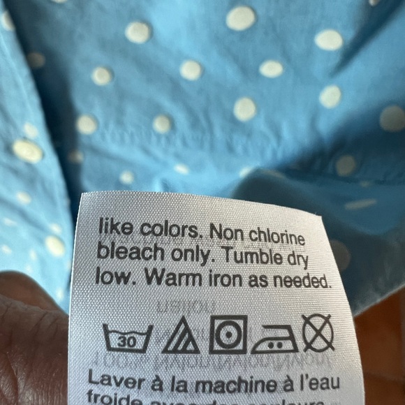 Madewell Blue Polka Dot Button Front Top Peplum Cotton Size 6 NWT Coquette - Picture 6 of 7